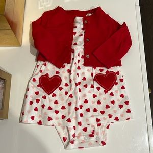 Carters Valentines 💘 Bubble w/ Cardigan
